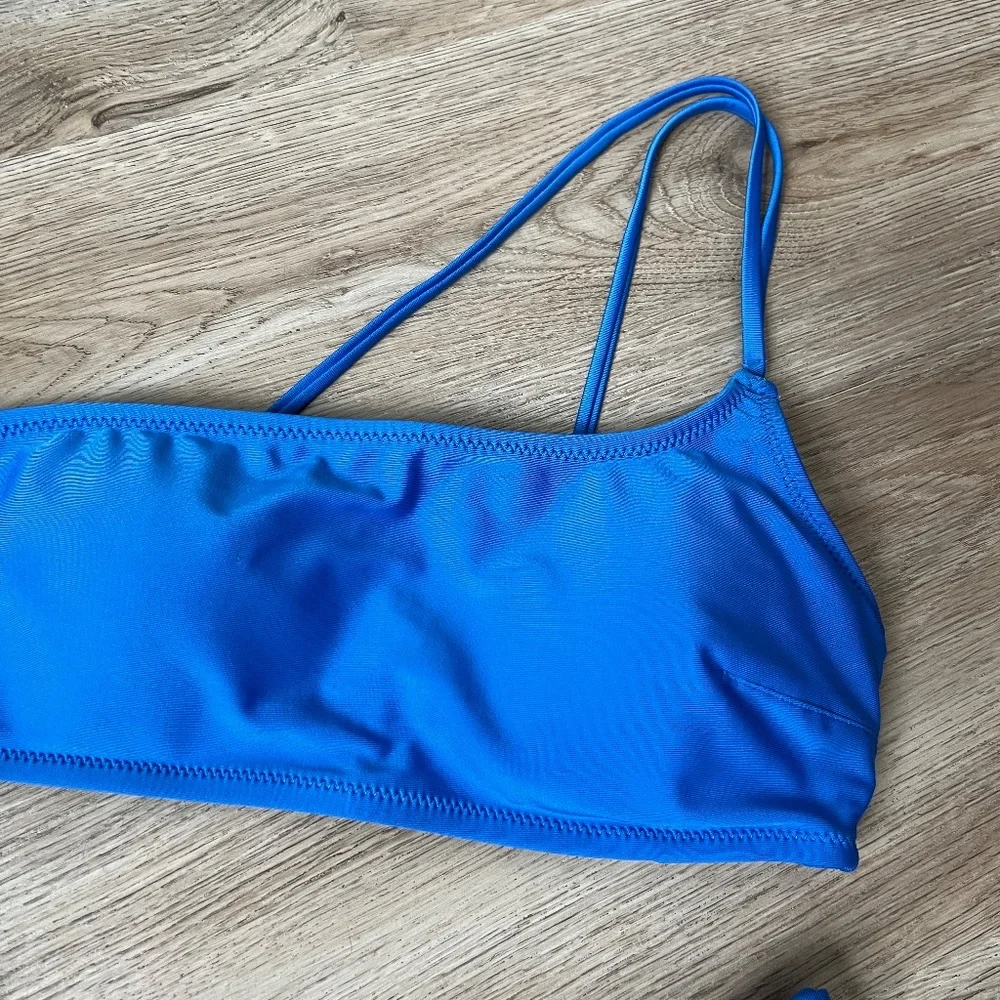 aerie Bright Blue One-Shoulder Bikini Set